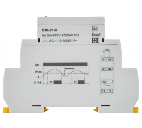 Реле тока ORI. 0,5-5 А. 24-240 В AC / 24 В DC  ORI-01-5  IEK