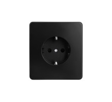 Розетка ROUND 1-ая с/з с/у, со шторками 16А оникс  KR-78-0701-3  Kranz