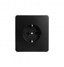 Розетка ROUND 1-ая с/з с/у, со шторками 16А оникс  KR-78-0701-3  Kranz