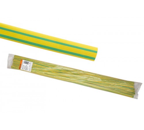 Термоусаживаемая трубка ТУТнг 6/3 желто-зеленая по 1м (50 м/упак)  SQ0518-0203  TDM