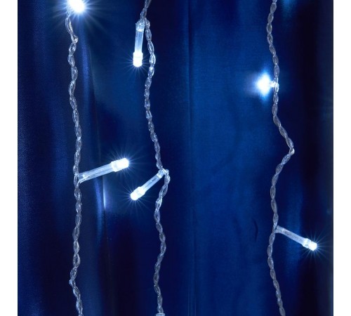 Гирлянда - занавес CL19  204 диодов  5000K , 2*1,5м + 3м IP44 прозрачный шнур  32329  FERON