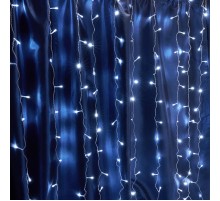 Гирлянда - занавес CL18  160 диодов  5000K , эффект стробов, 1,5*1,5м + 3м IP44 прозрачный шнур  32327  FERON