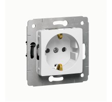 Cariva Белый Розетка с/з с защитными шторками  773621  Legrand
