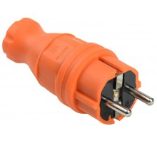 Вилка прямая каучук ОМЕГА IP44 оранжева яВБп3-1-0м  PKR01-016-2-K09  IEK