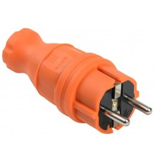 Вилка прямая каучук ОМЕГА IP44 оранжева яВБп3-1-0м  PKR01-016-2-K09  IEK