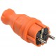 Вилка прямая каучук ОМЕГА IP44 оранжева яВБп3-1-0м  PKR01-016-2-K09  IEK