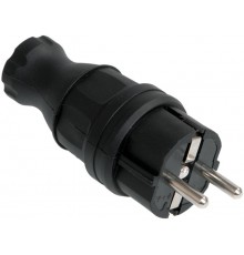 Вилка прямая каучук ОМЕГА IP44 ВБп3-1-0м  PKR01-016-2-K02  IEK