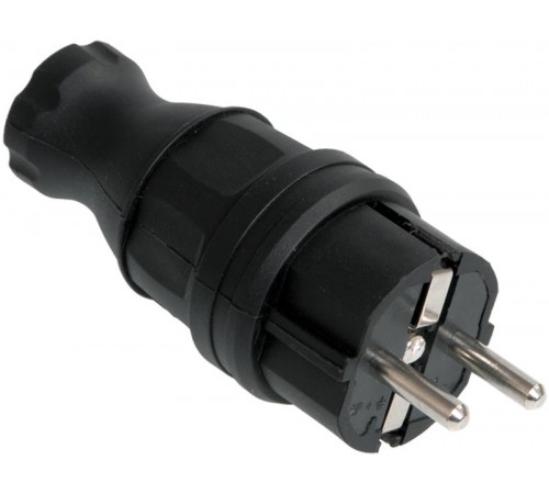 Вилка прямая каучук ОМЕГА IP44 ВБп3-1-0м  PKR01-016-2-K02  IEK