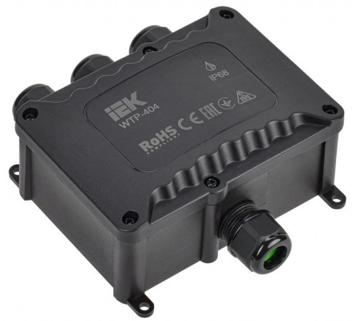 Коробка распределительная герметичная WTP-404 4 ввода M20 IP68 129х120х55мм  4 клеммы до 6 мм.кв.  UWB10-O-450-41-04-68  IEK