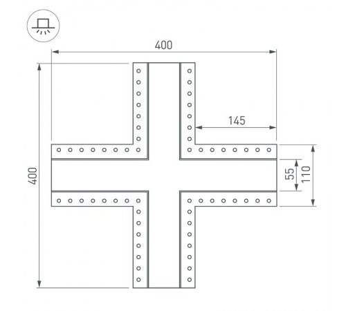 Крестовина SL-LINIA55-FANTOM (arlight, Металл)  030134  Arlight