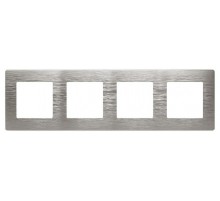 Рамка для розеток и выключателей  Серия 12 12-5104-16 на 4 поста, Сатин, титан  Б0065751  ЭРА