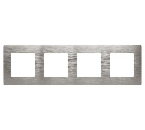 Рамка для розеток и выключателей  Серия 12 12-5104-16 на 4 поста, Сатин, титан  Б0065751  ЭРА