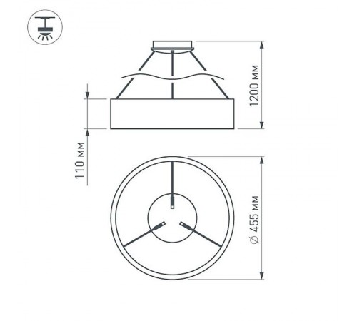 Светильник SP-TOR-RING-HANG-R460-33W Day4000 (WH, 120 deg)  022147(1)  Arlight