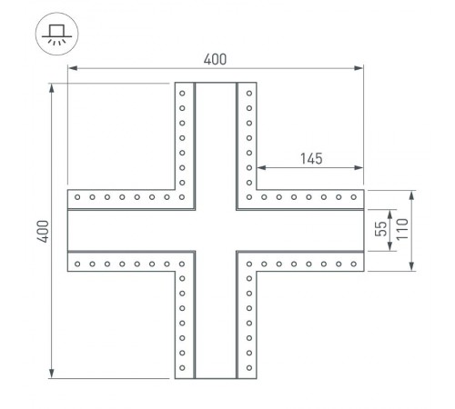 Крестовина SL-LINIA55-FANTOM (arlight, Металл)  030134  Arlight