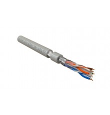 Hyperline FUTP4-C6-S23-IN-LSLTX-GY-305 (305 м) Кабель витая пара F/UTP, категория 6, 4 пары (23 AWG), одножильный (solid), экран - фольга, нг(А)-LSLTx