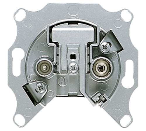 Механизм TV-FM розетки, оконечная, частотный диапазон 5 ... 2400 МГц без разрывов на обоих выходах; универсальные встраиваемые механизмы  EDU04F  Ju