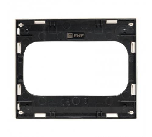 Стокгольм Рамка для розетки 2-местная белая с линией цвета черный PROxima  EYM-G-303-20  EKF