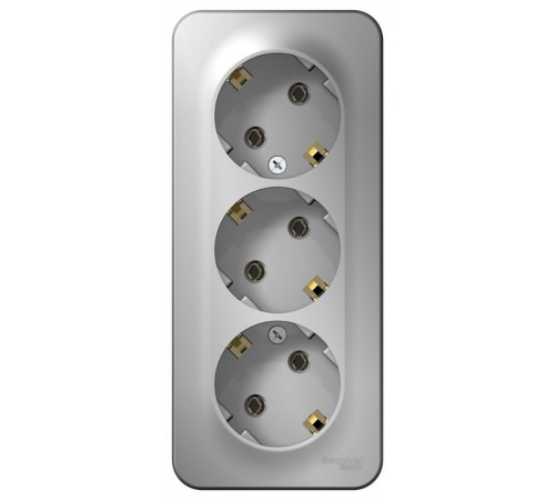 Blanca Алюминий О/У с изолирующей пластиной Розетка 3-ая с заземлением без шторок 16А, 250В  BLNRA010313  SE