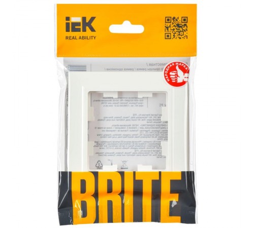 BRITE Рамка 1-ая РУ-1-БрБ белый  BR-M12-K01  IEK