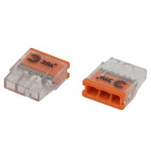 Клемма  NO-225-433 быстрозажимная 2273-203 компактная 3-проводная 0.2-2.5 мм2 (упаковка 4 шт.  Б0067926  ЭРА