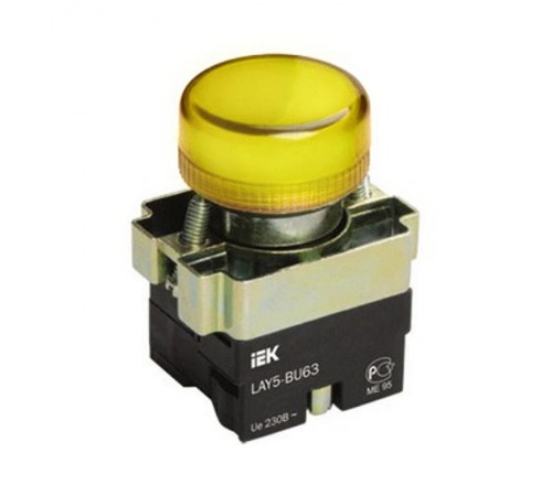 Индикатор LAY5-BU65 желтого цвета d22мм   BLS50-BU-K05  IEK