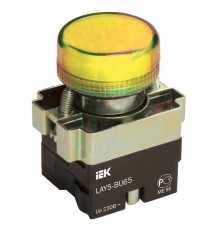 Индикатор LAY5-BU65 желтого цвета d22мм   BLS50-BU-K05  IEK