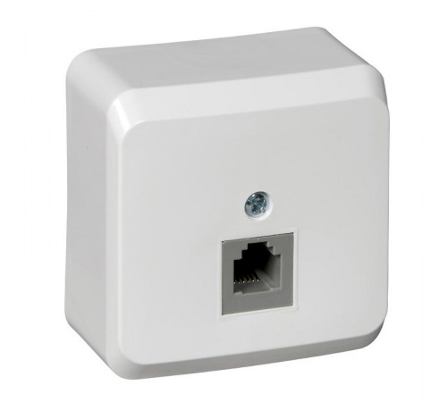 Этюд Белый О/У Розетка телефонная 1-ая  TELA-001B  SE