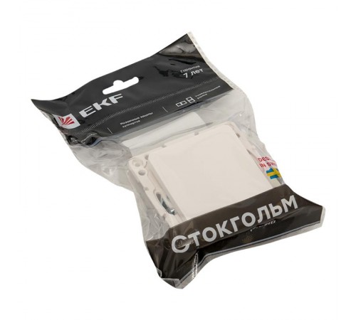 Стокгольм Механизм Выключателя 1-кл. 10А белый PROxima  EYV10-121-10  EKF