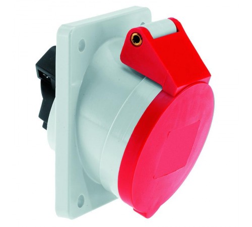 Розетка встраиваемая наклонная 32A 5р(3P+N+PE) 6h 400V IP44 85х85 1215 I 1215-Bals I Bals