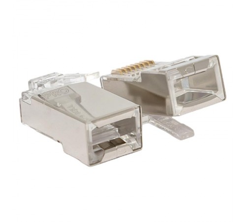 Коннектор RJ-45 TERACOM PRO экранированный 8P8C 30мкд Cat.5E универсальный (упак.20шт)  TRP-PLUG-5EFTP-20  EKF