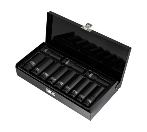 Набор шестигранных ударных торцевых головок, 1/2", 78мм, 12 предметов (10-24мм) металлический кейс  KR-12-8421  Kranz