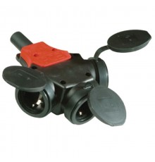 Розетка тройник с крышкой  DISS310163  DKC