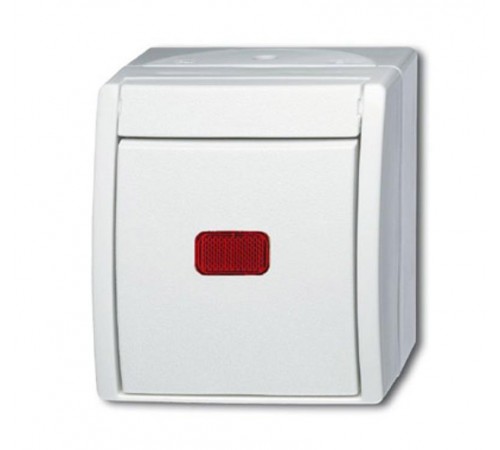 Переключатель 1-клавишный, контрольный, IP44, для открытого монтажа, серия ocean, цвет альпийский белый  1085-0-1622   2CKA001085A1622  ABB