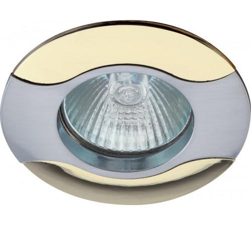 Светильник точечный встраиваемый под лампу KL18 50Вт MR16 сатин никель/золото литой  C0043699  ЭРА