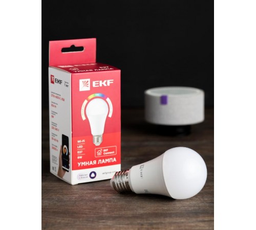Лампа светодиодная LED Умная Connect 8Вт WIFI RGBW E27  slwf-e27-rgbw  EKF