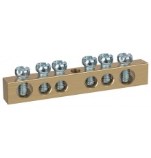 Шина  NO-122-13 PEN земля-ноль 6х9мм 6/1 латунная с креплениями по центру   Б0047227  ЭРА