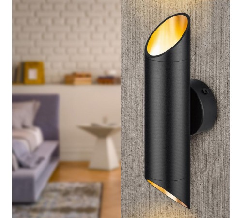 Светильник настенный  WL52 BK/GD 2*GU10 2*12Вт IP20 черный, золото  Б0061199  ЭРА