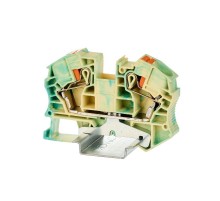 Клемма заземления, зажим push-in, 2 точки подключения, 16 кв.мм  VPR-16-PE-YG  DKC