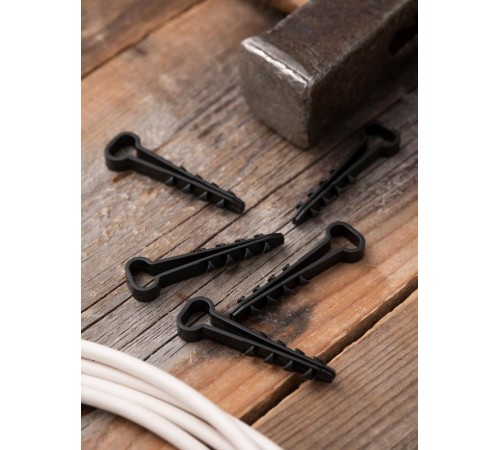 Дюбель-хомут (5х10 мм) для плоского кабеля черный (100 шт.) EKF PROxima  plc-cd1-5x10b  EKF