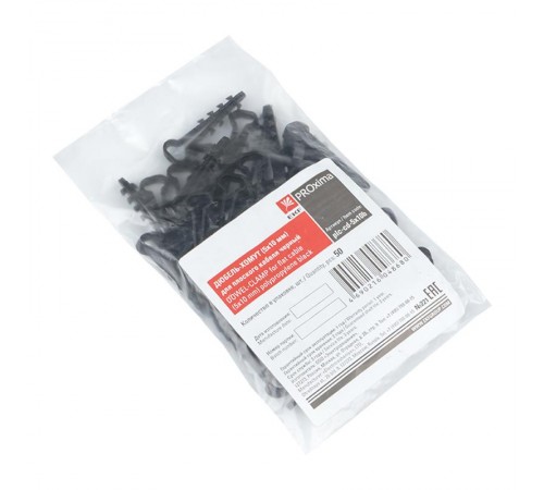 Дюбель-хомут (5х10 мм) для плоского кабеля черный (100 шт.) EKF PROxima  plc-cd1-5x10b  EKF