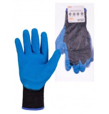 Перчатки х/б плотной вязки с латексным покрытием, "Рельеф", черные, 11, 10 кл., 140 г, 1 пара,  SQ1016-0215  TDM