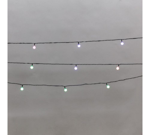 Гирлянда светодиодная Шарики 5м, 20LED, IP20, зеленый провод, свечение мульти (RG/RB), мигание, 230В  304-023  NEON-NIGHT