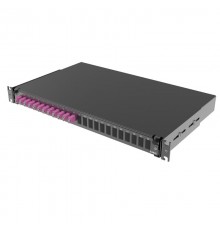 Оптическая полка выдвижная 1U с адатерами 12 х duplex LC ОМ4 в комплекте с лицевой панелью, пигтейлами, сплайс-кассет(ой/ами) и гильзами КДЗС  RNFP54