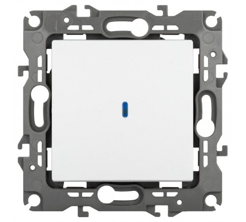 Выключатель ЭРА Серия 12 12-1102-01М с подсветкой, 10АХ-250В, белый матовый   Б0065679  ЭРА