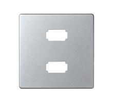 Simon 82 Накладка для коннектора 2*USB 2.0 типа А, "мама", S82 Detail, алюминий  8201090-093  Simon