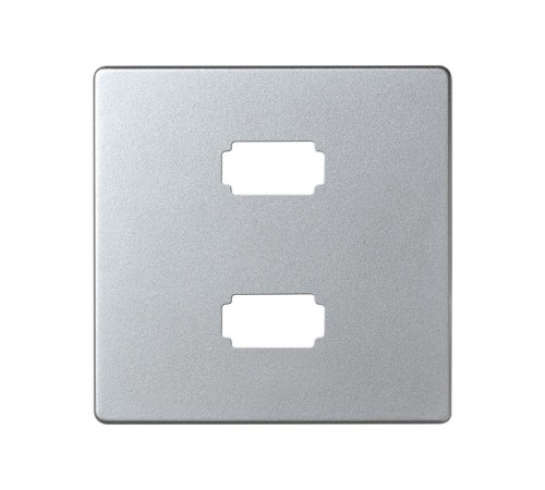 Simon 82 Накладка для коннектора 2*USB 2.0 типа А, "мама", S82 Detail, алюминий  8201090-093  Simon
