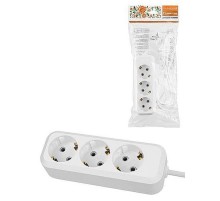 Удлинитель 3 гнезда, 10 метров, с/з, 16 А, 3500 Вт, белый, НАРОДНЫЙ  SQ1303-1404  TDM