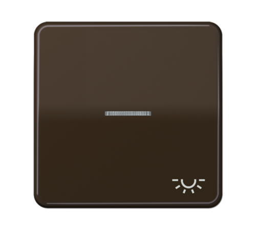 Клавиша с окошком и символом "освещение" для выключателей с подсветкой; коричневая  CD590KO5LBR  Jung