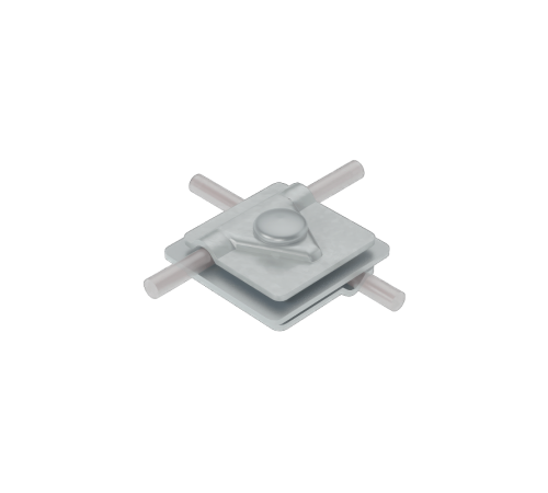 Универсальный соединитель для прутка  5-10 мм с 3 пластинами 40х40 мм CU  3USM-D5-10 CU  КМ-профиль