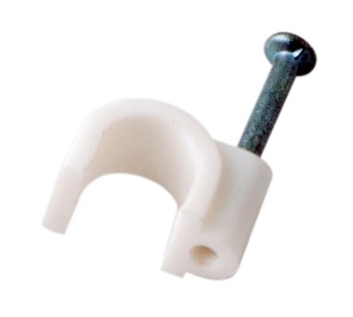 Крепеж кабеля круглый 7 мм, белый (упак. 20 шт)  07-4007-20  REXANT